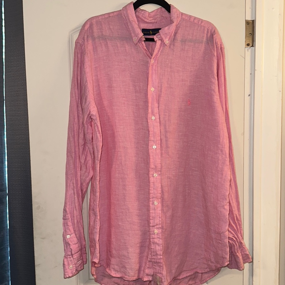 Ralph Lauren Men’s pink linen shirt